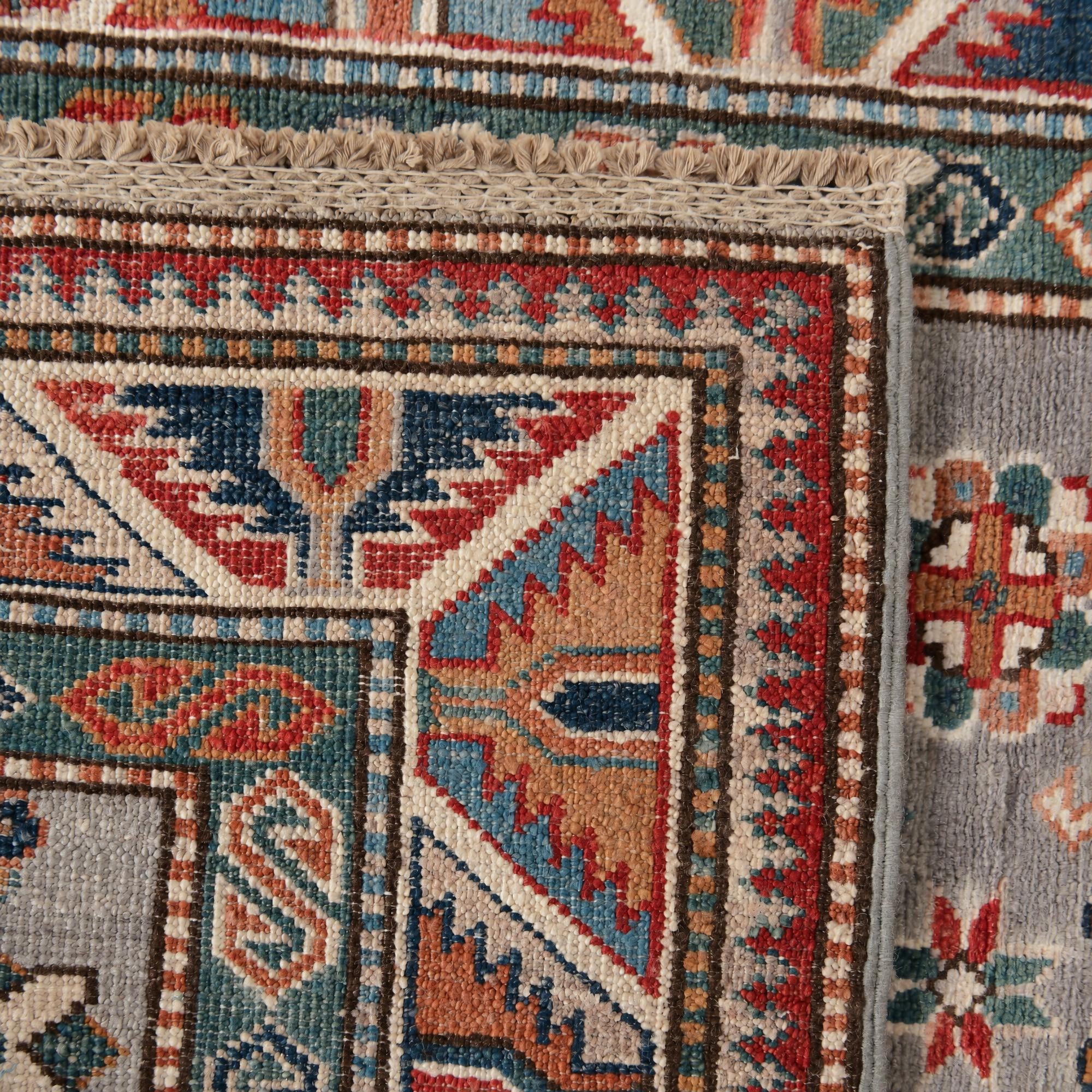 80cm x 270cm anudado a mano Kazak Alfombra Pasillera