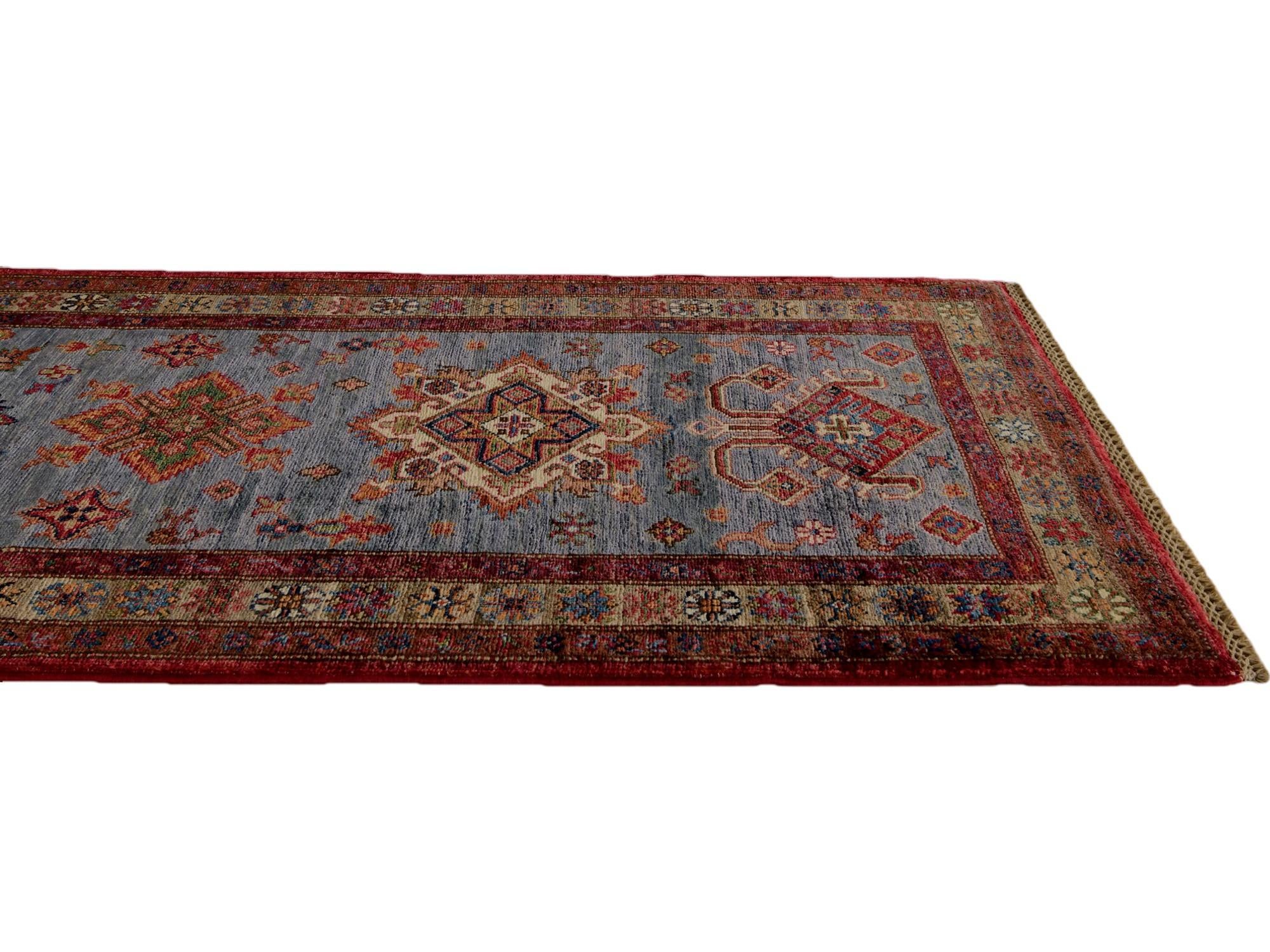 2' 8 x 10' Hand Knotted Kazak Runner Rug
