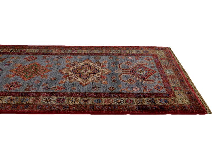 Detail image of 2' 8 x 10' Hand Knotted Kazak Runner Rug