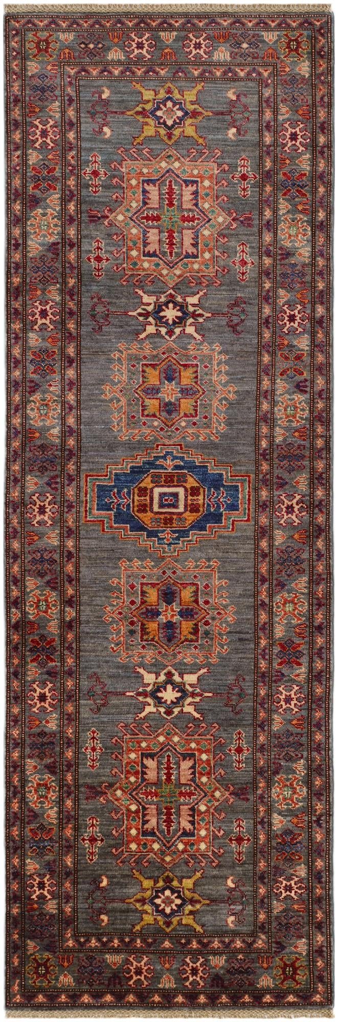 2' 9 x 8' 2 Hand Knotted Kazak Runner Rug