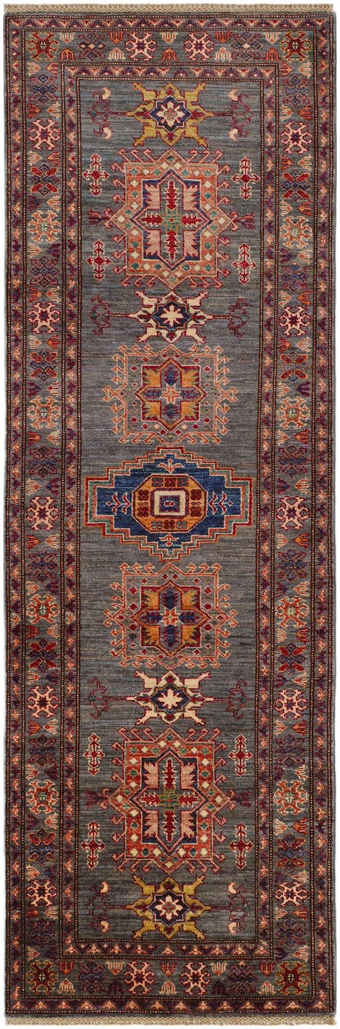 2' 9 x 8' 2 Hand Knotted Kazak Runner Rug