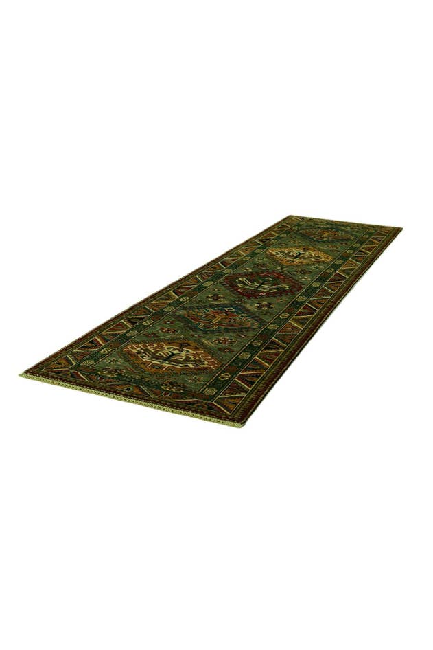 Detail image of 2' 8 x 9' 5 Hand Knotted Kazak Runner Rug