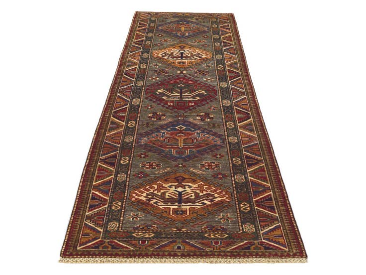 Detail image of 2' 8 x 9' 5 Hand Knotted Kazak Runner Rug
