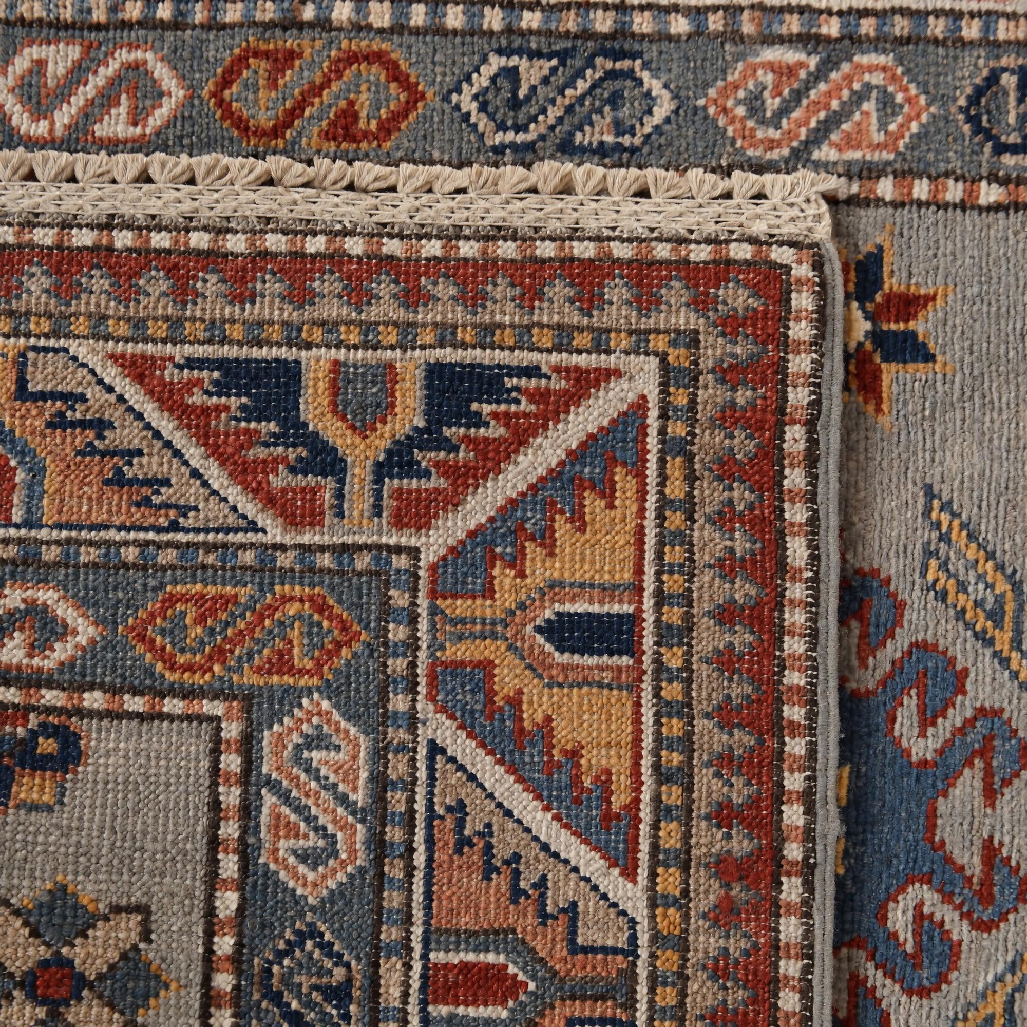 80cm x 285cm Hand Knotted Kazak Runner Rug
