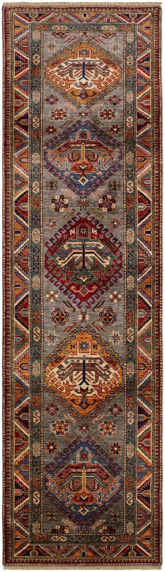 2' 8 x 9' 5 Hand Knotted Kazak Runner Rug