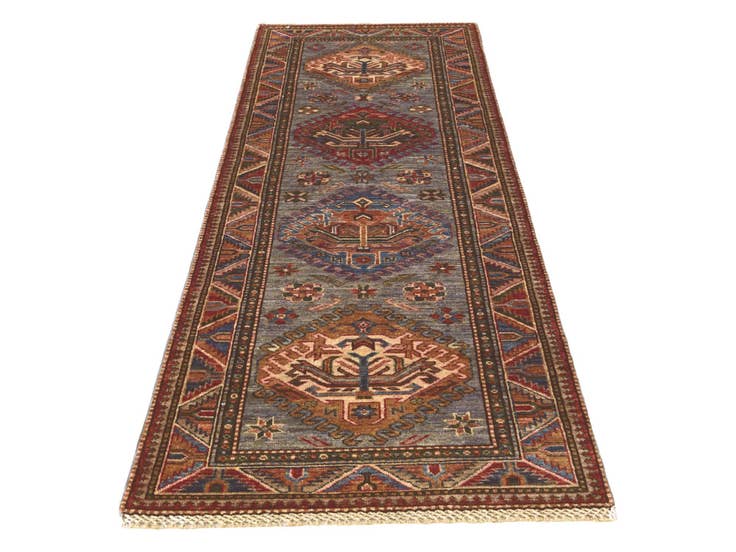 Detail image of 2' 6 x 7' 7 Hand Knotted Kazak Runner Rug