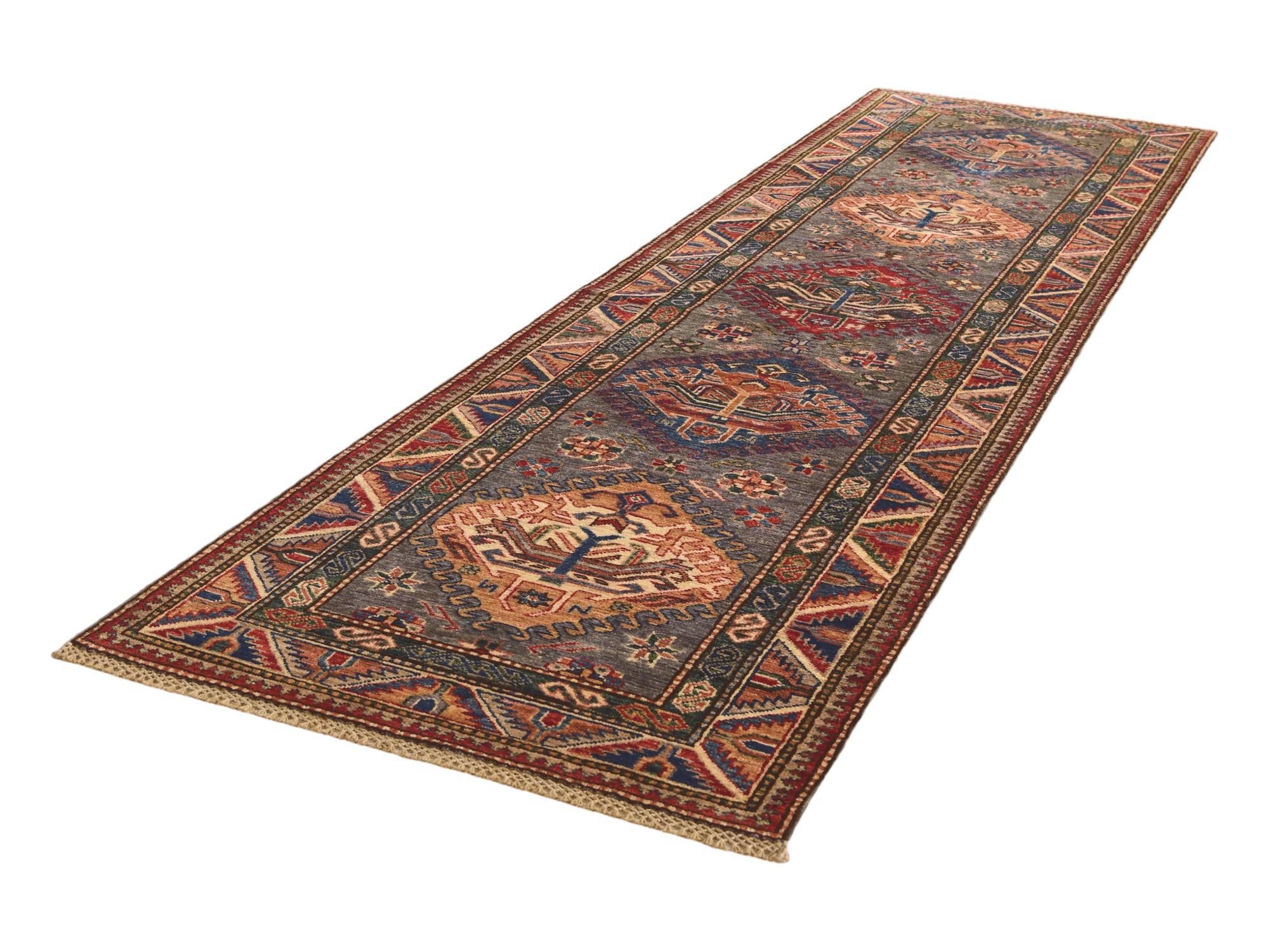 2' 9 x 9' 6 Hand Knotted Kazak Runner Rug