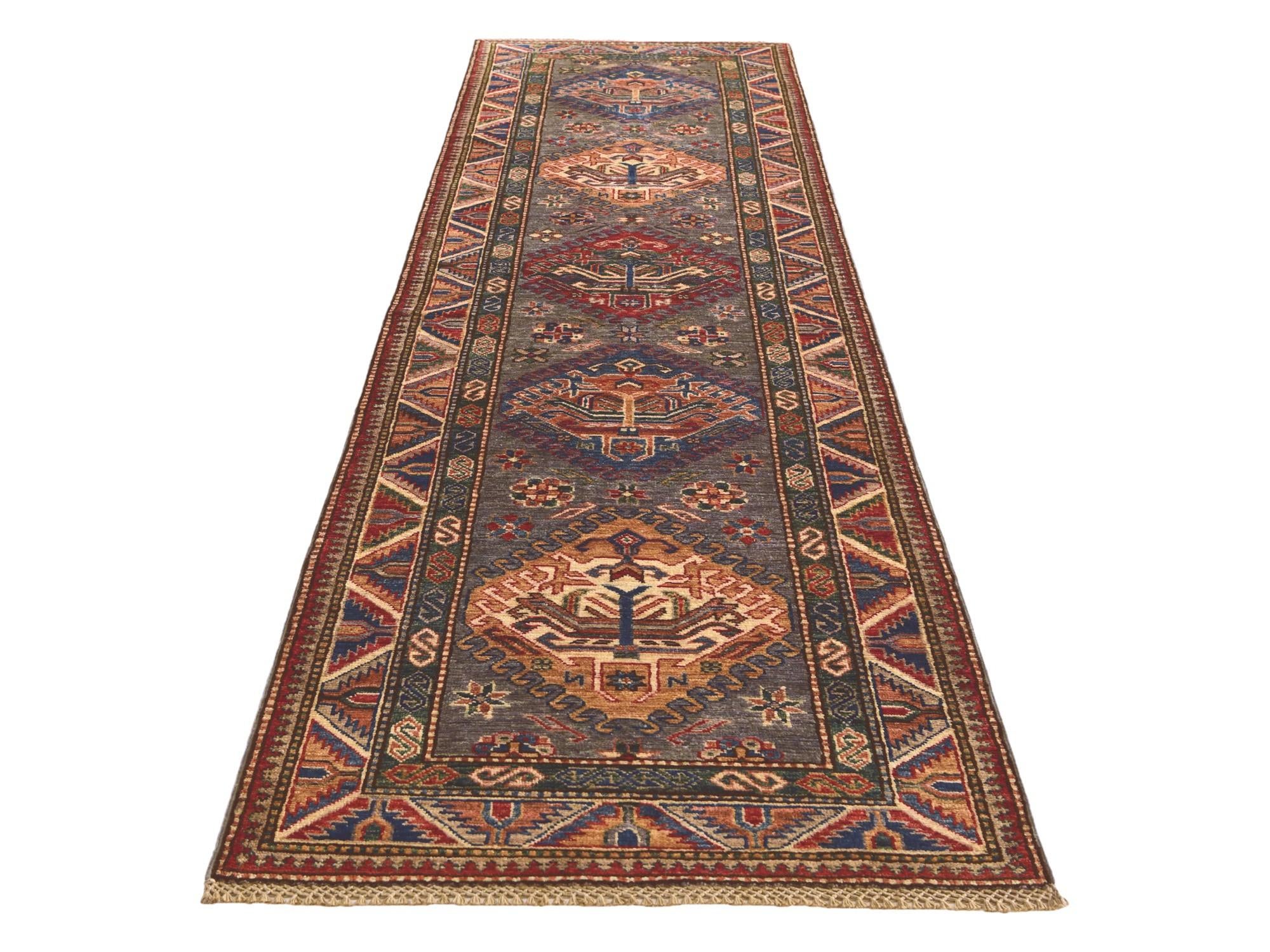 2' 9 x 9' 6 Hand Knotted Kazak Runner Rug