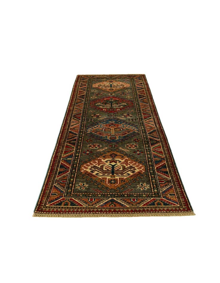 Detail image of 2' 7 x 8' Hand Knotted Kazak Runner Rug