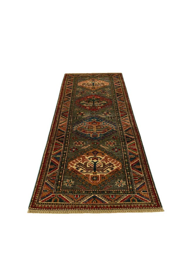 Detail image of 2' 7 x 8' Hand Knotted Kazak Runner Rug