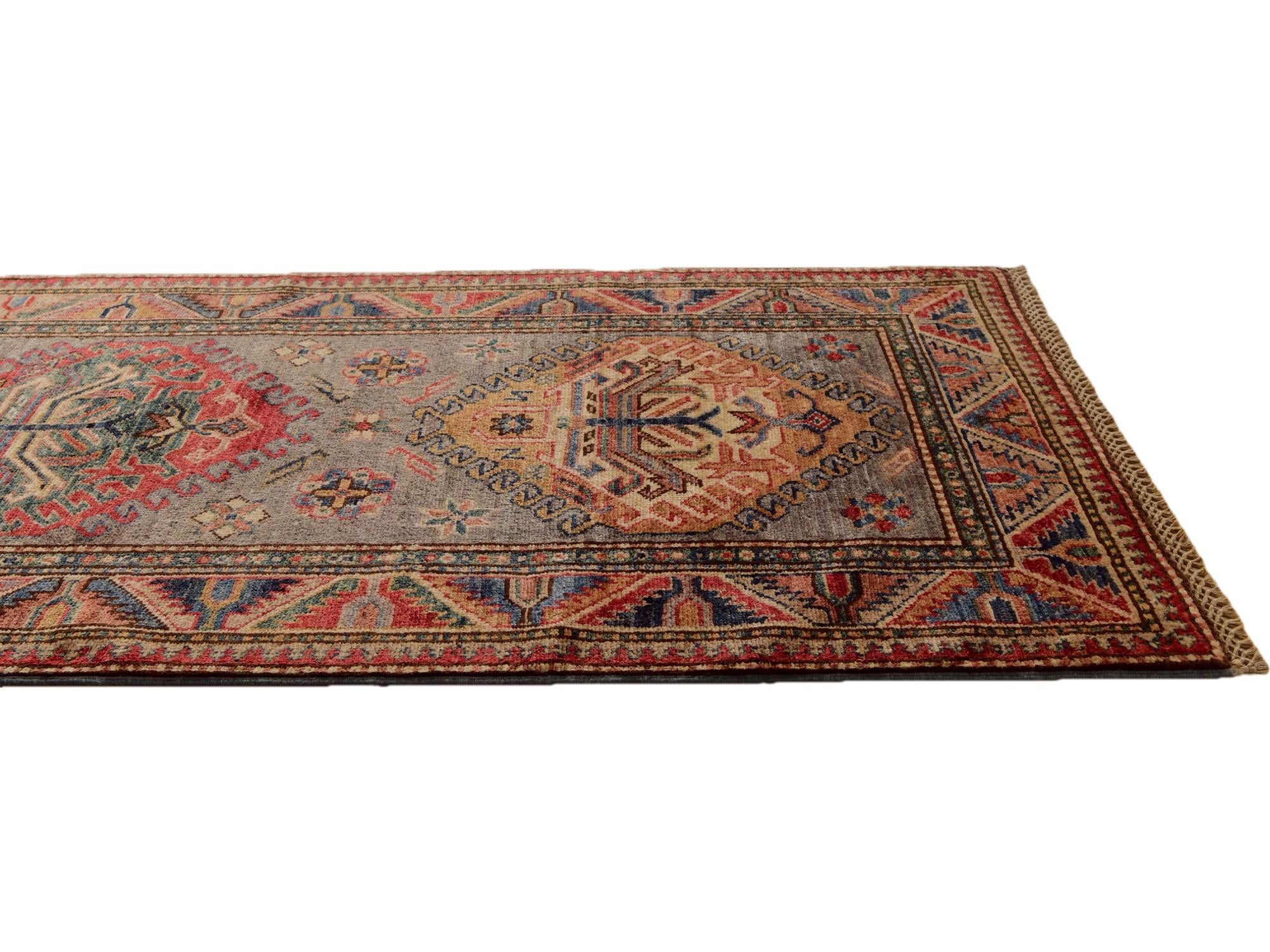 2' 7 x 8' Hand Knotted Kazak Runner Rug