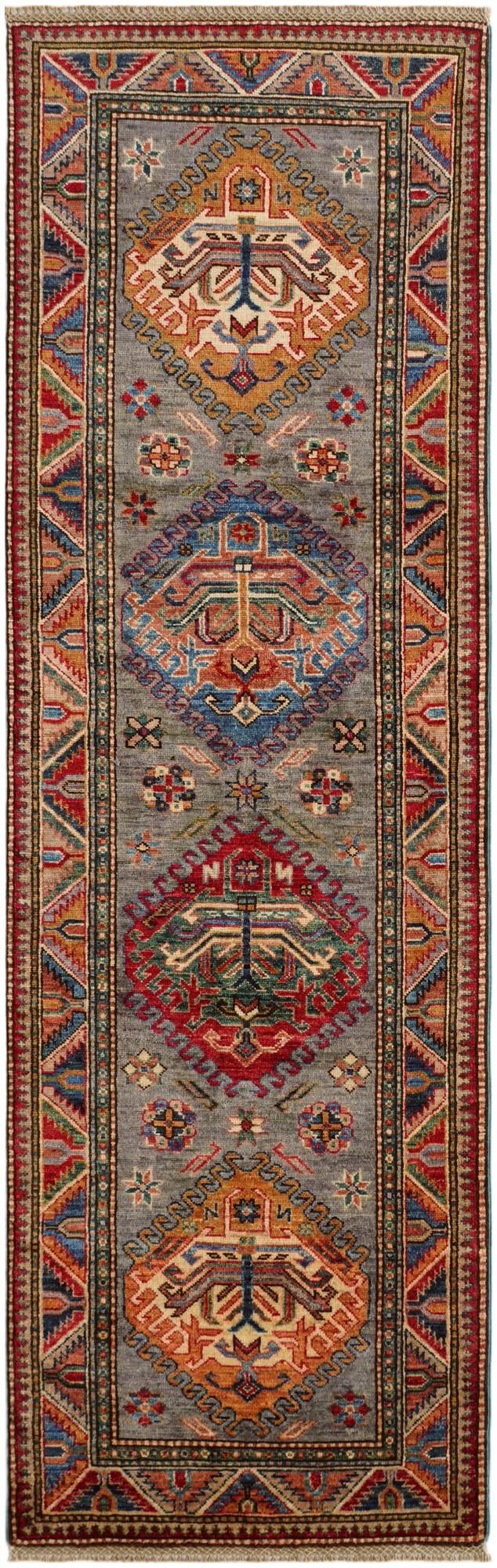 2' 7 x 8' Hand Knotted Kazak Runner Rug