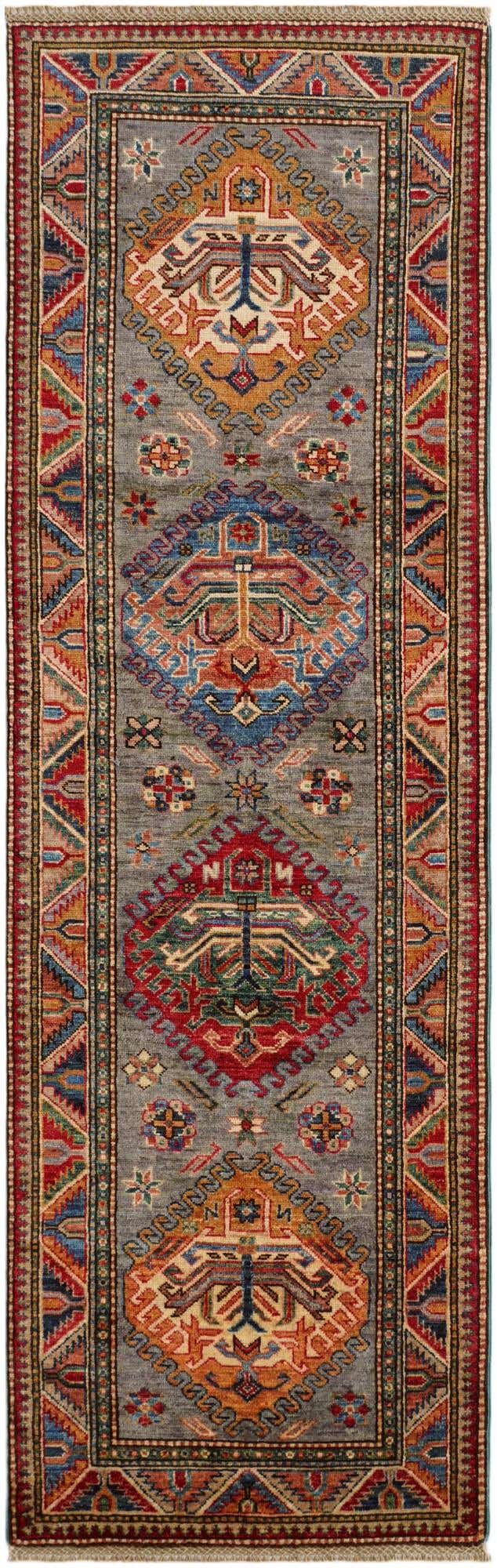 2' 7 x 8' Hand Knotted Kazak Runner Rug