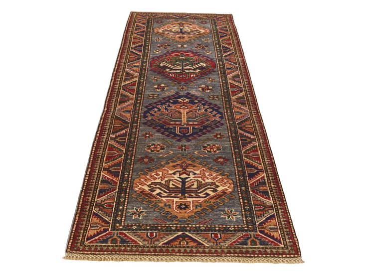 Detail image of 2' 6 x 7' 10 Hand Knotted Kazak Runner Rug