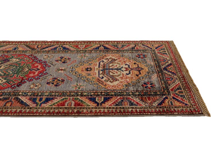 Detail image of 2' 6 x 7' 10 Hand Knotted Kazak Runner Rug