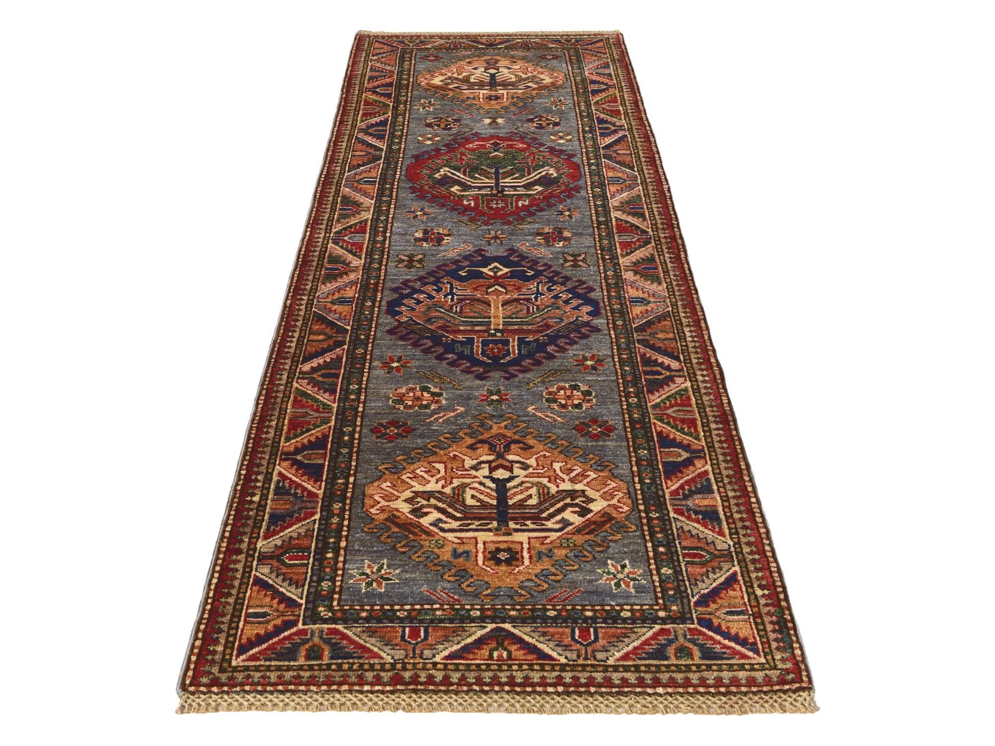 2' 7 x 7' 10 Hand Knotted Kazak Runner Rug