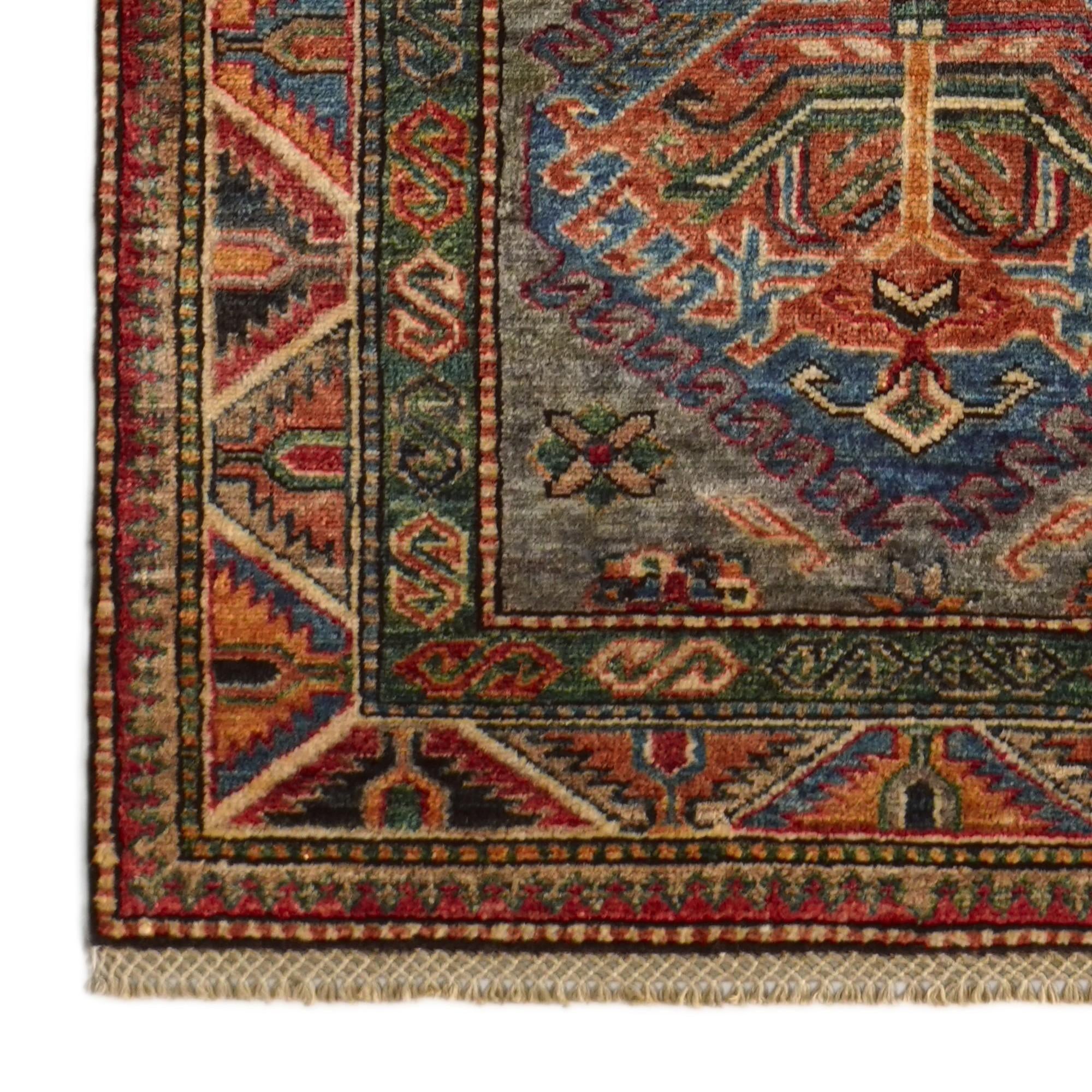 2' 10 x 8' Hand Knotted Kazak Runner Rug