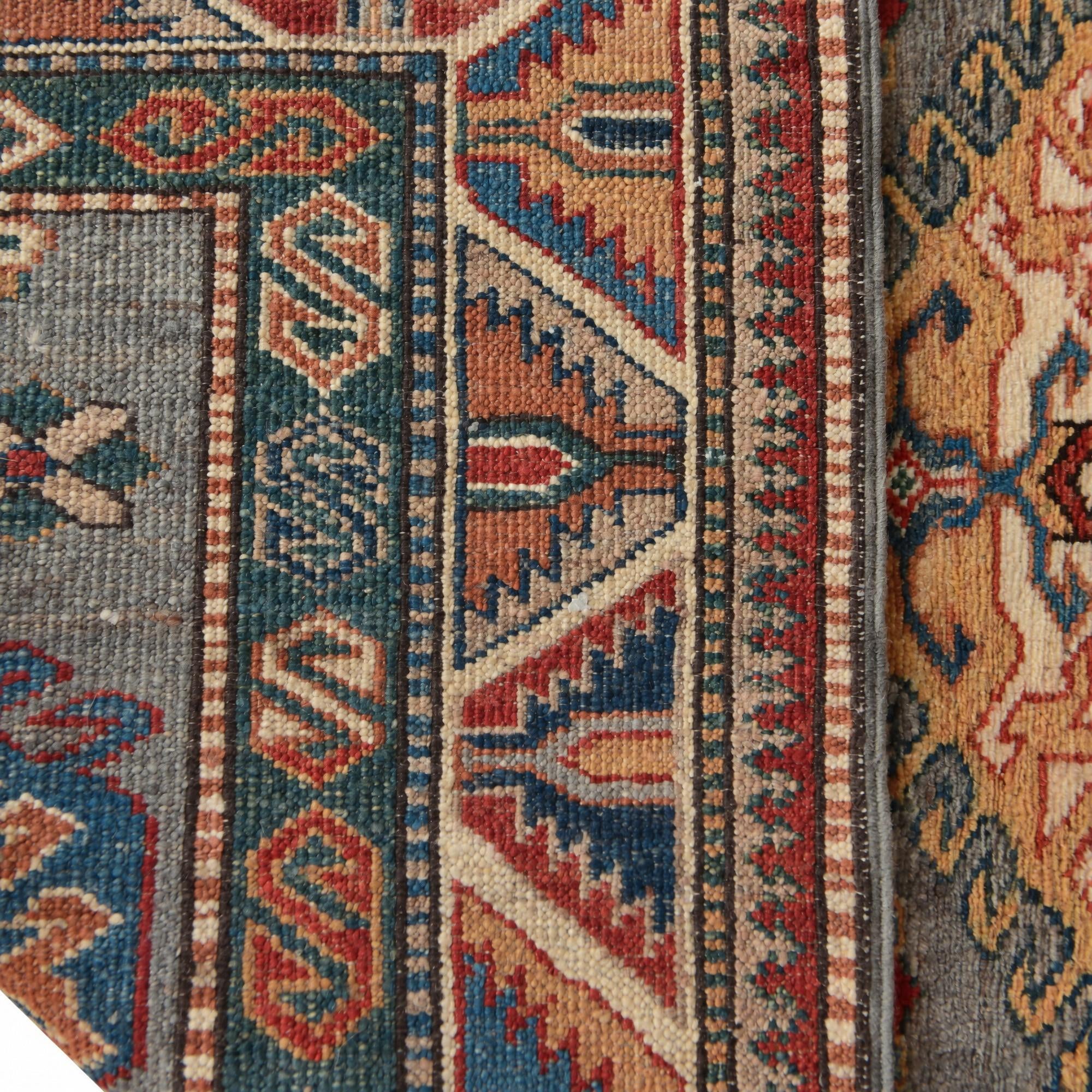 85cm x 245cm Hand Knotted Kazak Runner Rug