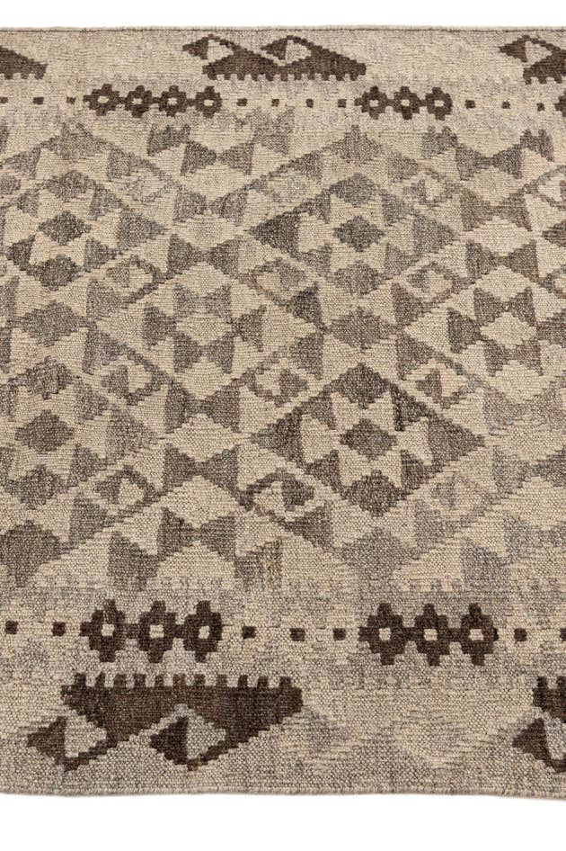 Detail image of 2' 9 x 12' 11 Hand Woven Kilim Maymana Wool Runner Rug