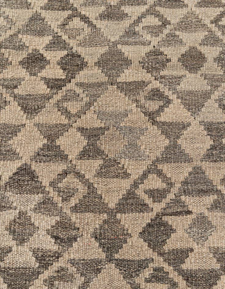 Detail image of 2' 9 x 12' 11  Hand Woven Kilim Maymana Wool Runner Rug