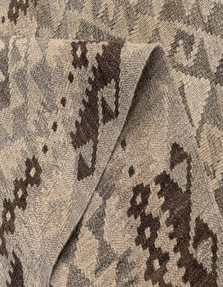 Detail image of 2' 9 x 12' 11  Hand Woven Kilim Maymana Wool Runner Rug