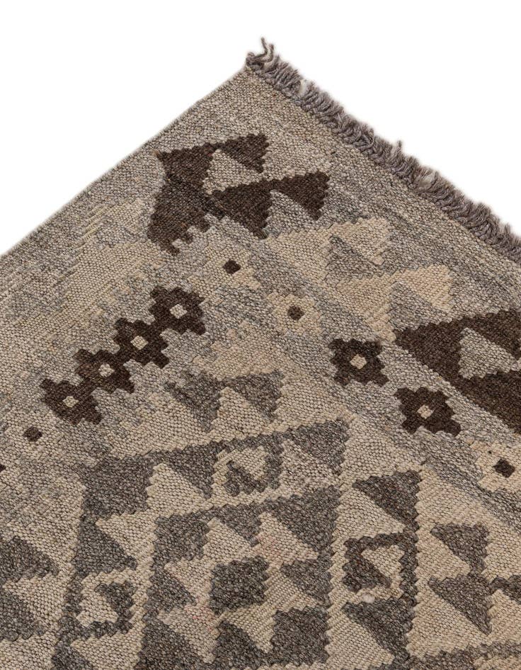 Detail image of 2' 9 x 12' 11  Hand Woven Kilim Maymana Wool Runner Rug