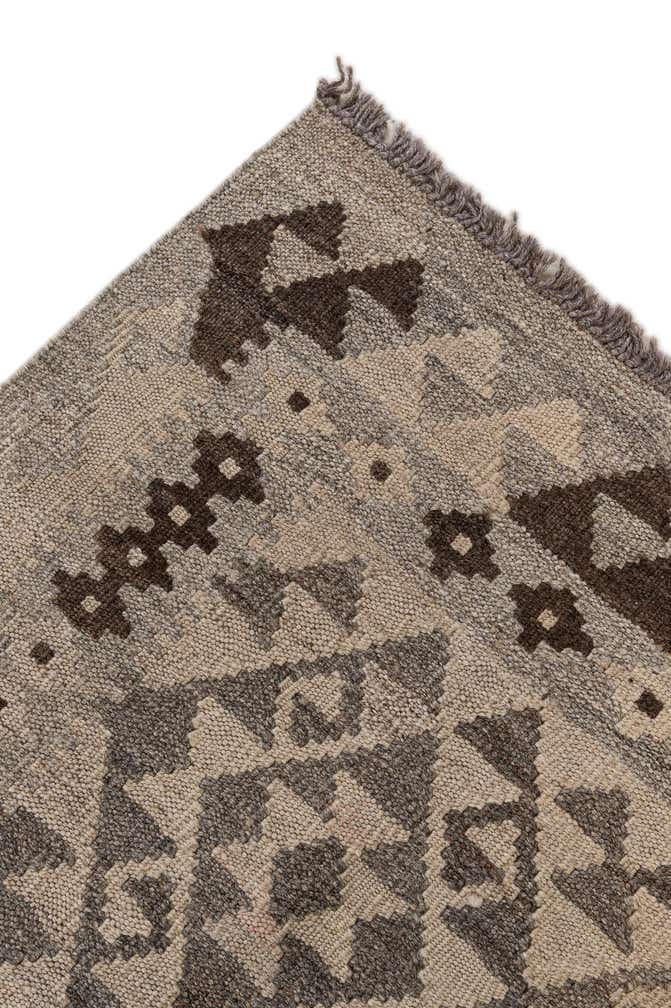 2' 9 x 12' 11 Hand Woven Kilim Maymana Wool Runner Rug