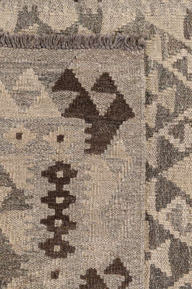 2' 9 x 12' 11 Hand Woven Kilim Maymana Wool Runner Rug