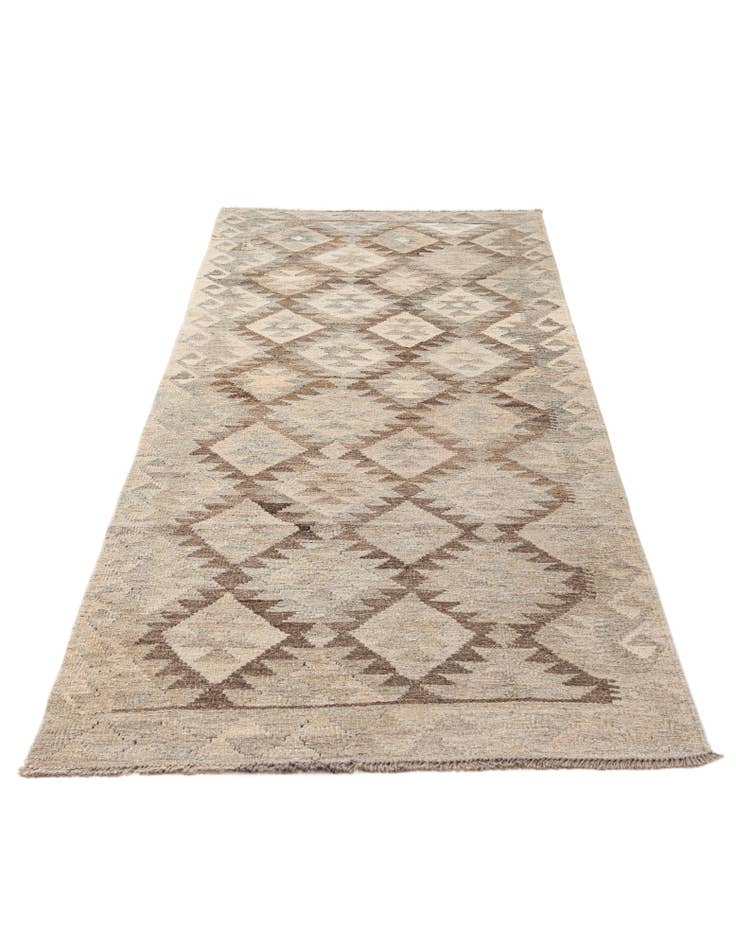 Detail image of 2' 10 x 9' 6 Hand Woven Kilim Maymana Wool Runner Rug