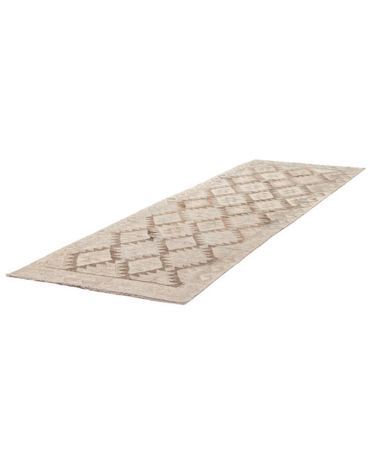 Detail image of 2' 10 x 9' 6 Hand Woven Kilim Maymana Wool Runner Rug