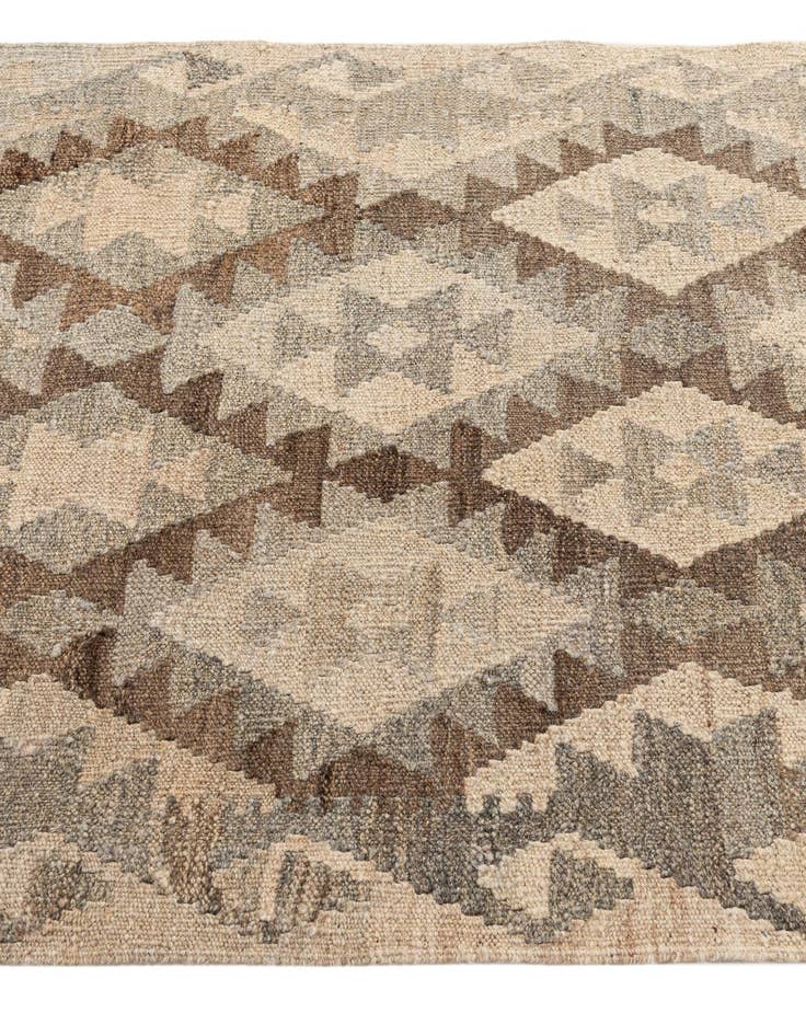 Detail image of 2' 10 x 9' 6  Hand Woven Kilim Maymana Wool Runner Rug