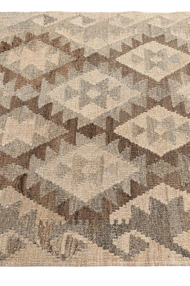 Detail image of 2' 10 x 9' 6 Hand Woven Kilim Maymana Wool Runner Rug