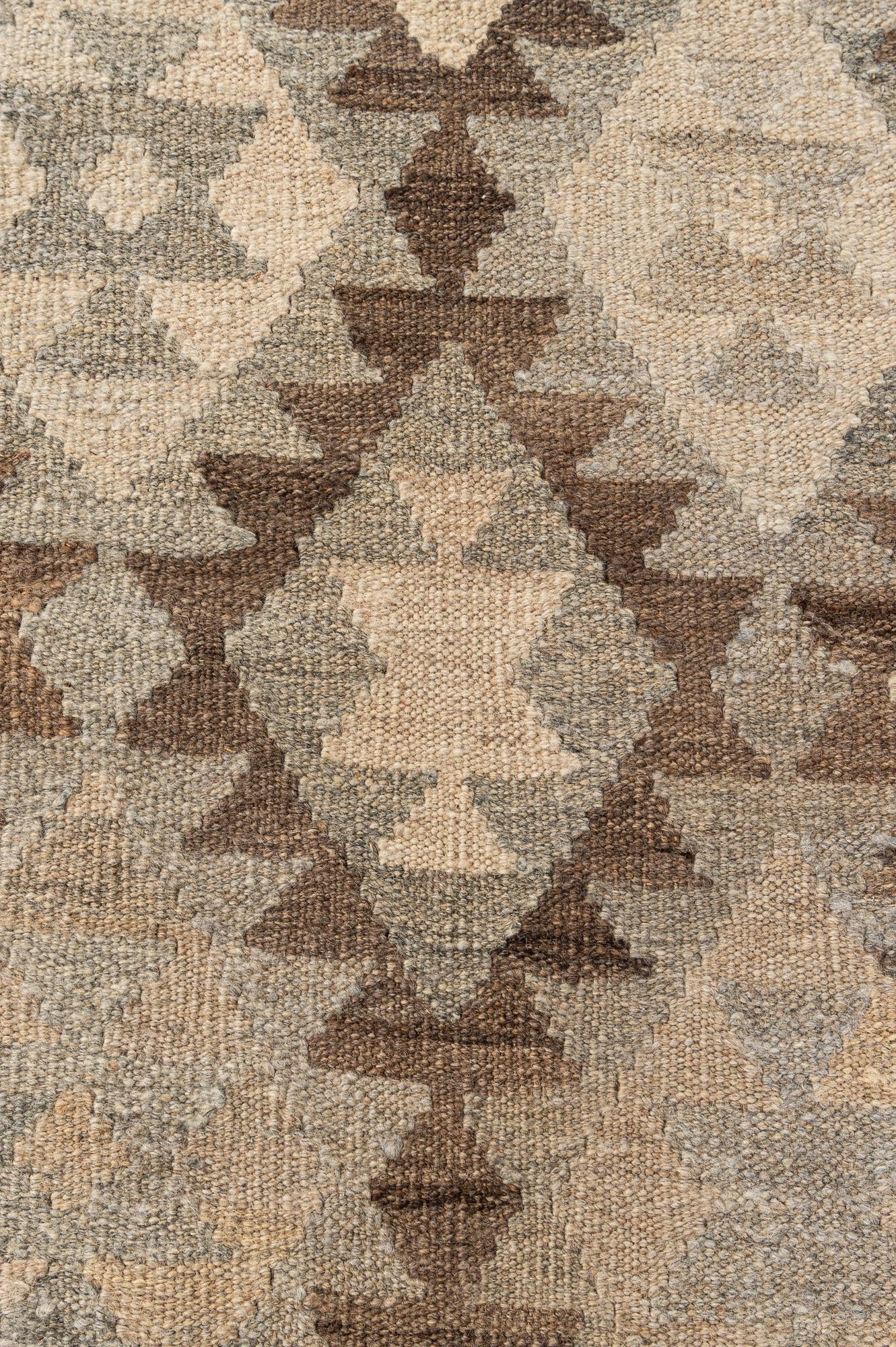 2' 10 x 9' 6 Hand Woven Kilim Maymana Wool Runner Rug