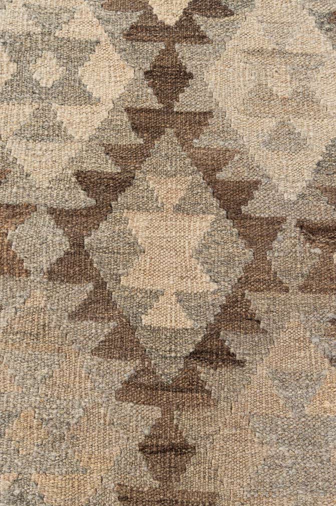 2' 10 x 9' 6 Hand Woven Kilim Maymana Wool Runner Rug
