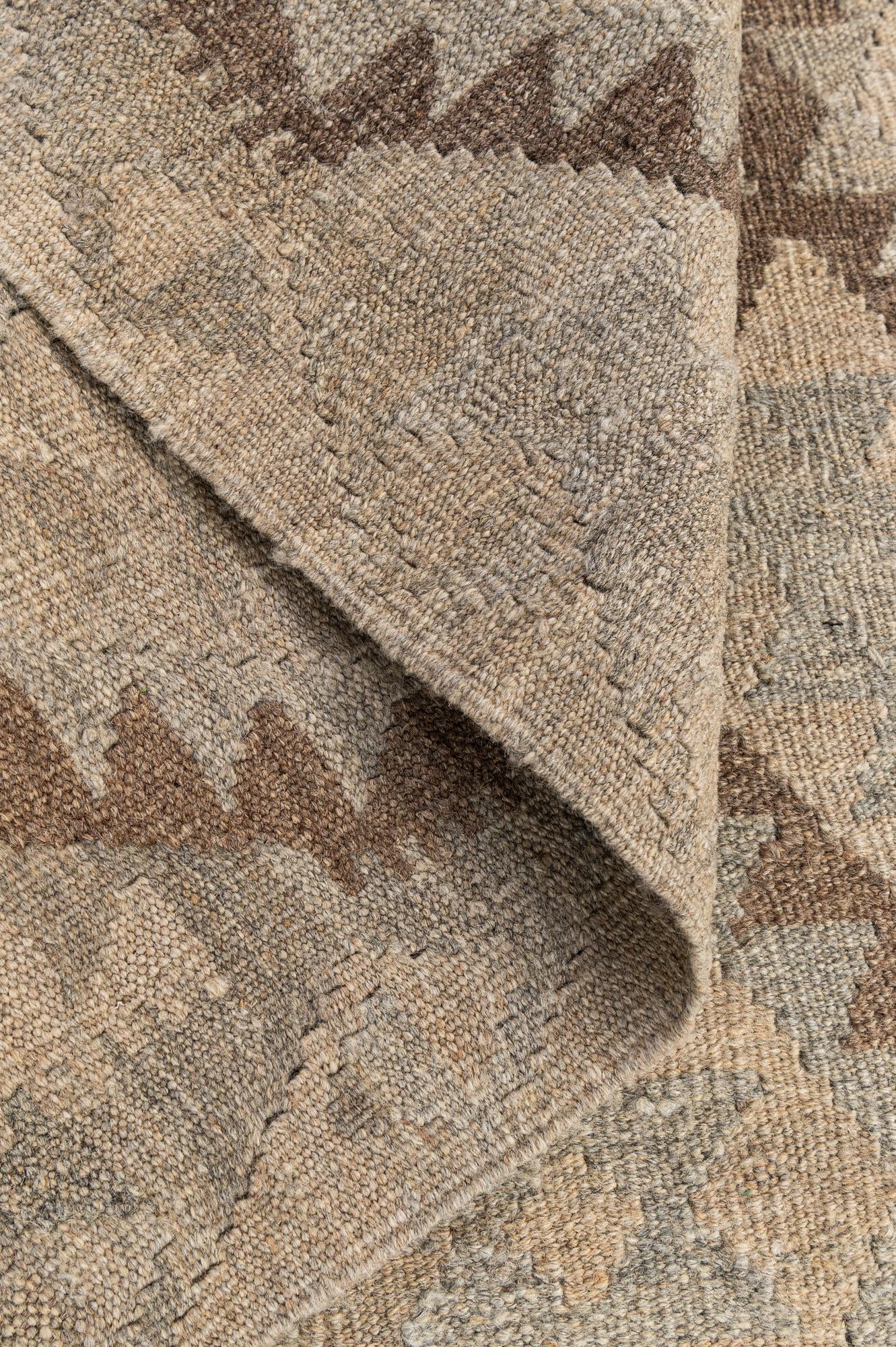 2' 10 x 9' 6 Hand Woven Kilim Maymana Wool Runner Rug