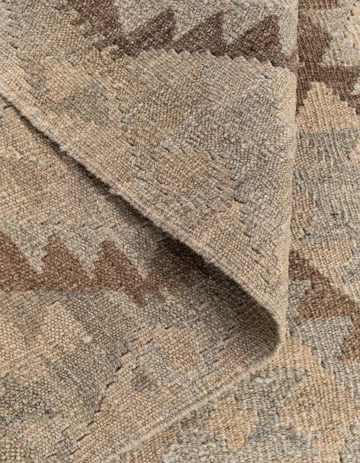 Detail image of 2' 10 x 9' 6  Hand Woven Kilim Maymana Wool Runner Rug