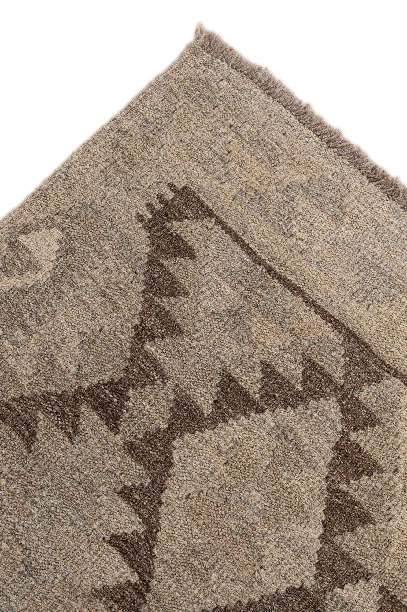 2' 10 x 9' 6 Hand Woven Kilim Maymana Wool Runner Rug