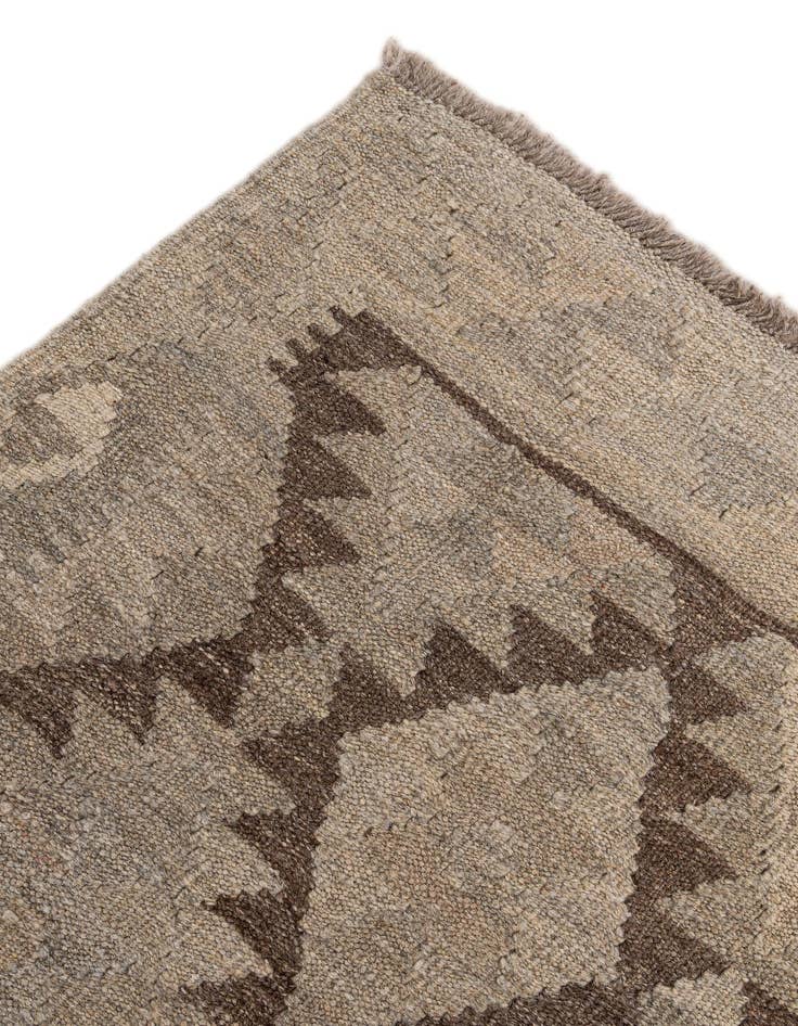 Detail image of 2' 10 x 9' 6  Hand Woven Kilim Maymana Wool Runner Rug