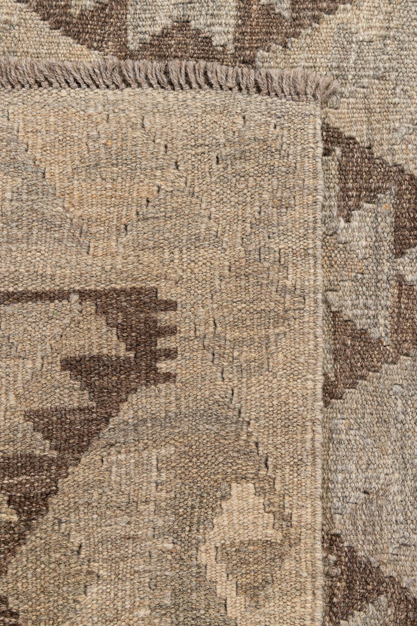 2' 10 x 9' 6 Hand Woven Kilim Maymana Wool Runner Rug