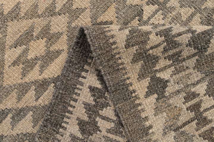 2' 9 x 9' 8 Hand Woven Kilim Maymana Wool Runner Rug