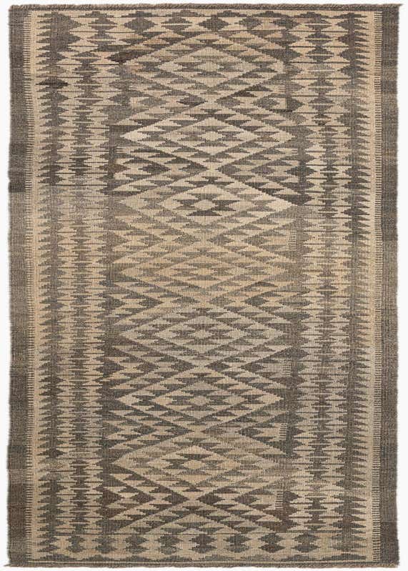 2' 9 x 9' 8 Hand Woven Kilim Maymana Wool Runner Rug