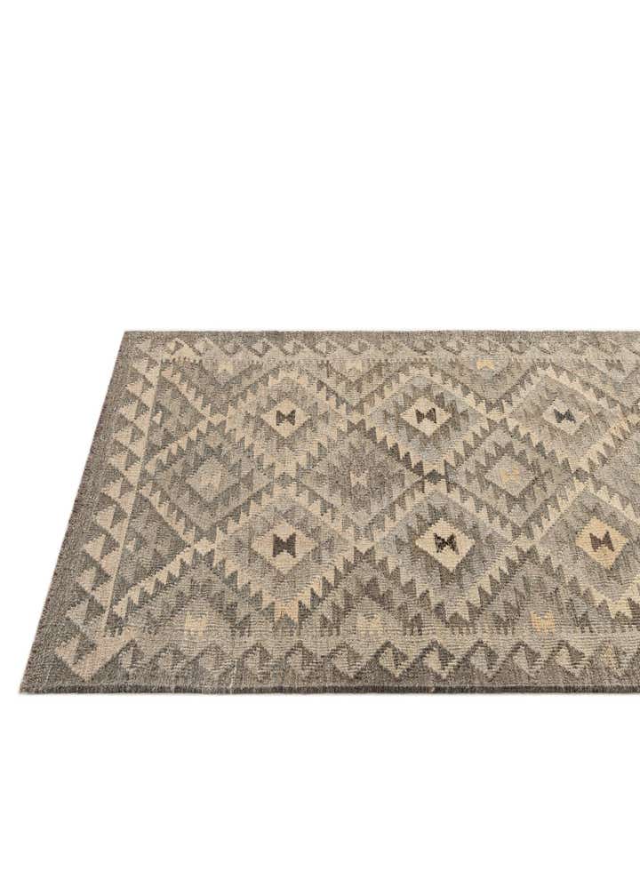 2' 9 x 9' 8 Hand Woven Kilim Maymana Wool Runner Rug