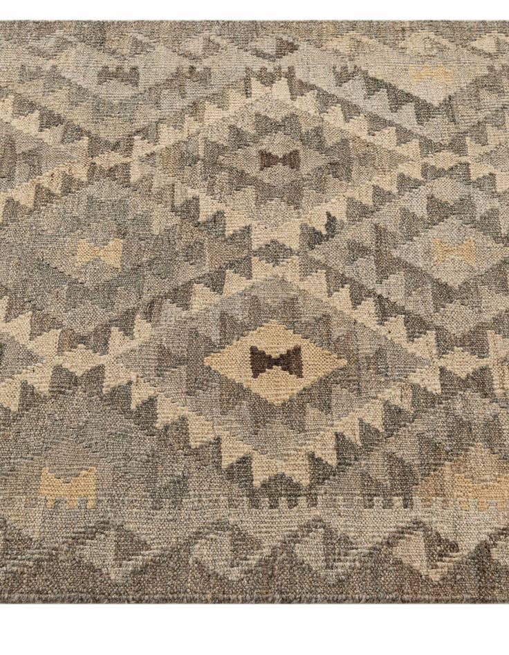 Detail image of 2' 9 x 9' 8 Hand Woven Kilim Maymana Wool Runner Rug
