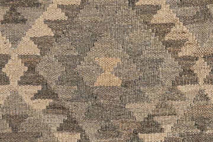 2' 9 x 9' 8 Hand Woven Kilim Maymana Wool Runner Rug