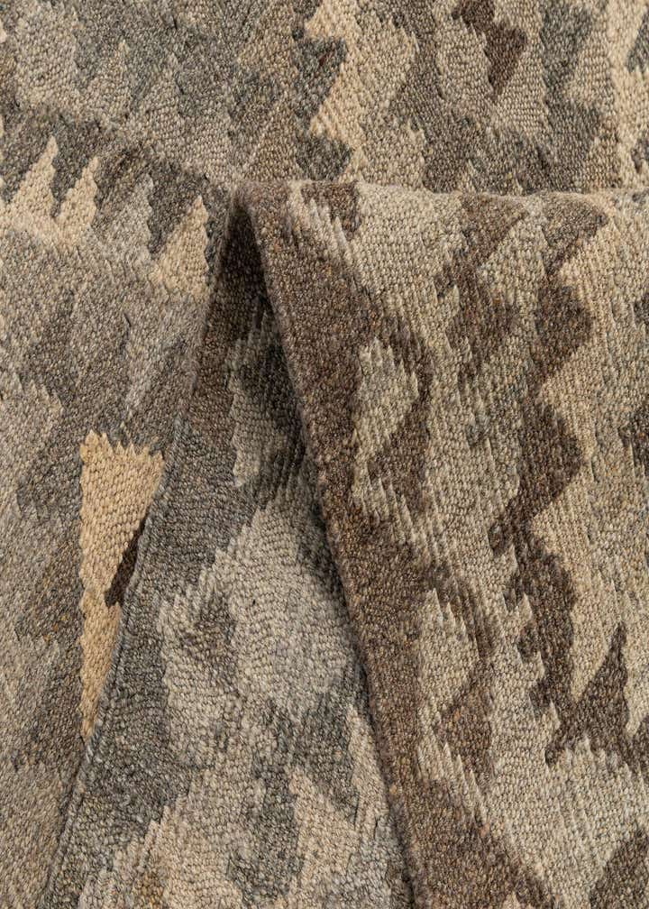 2' 9 x 9' 8 Hand Woven Kilim Maymana Wool Runner Rug