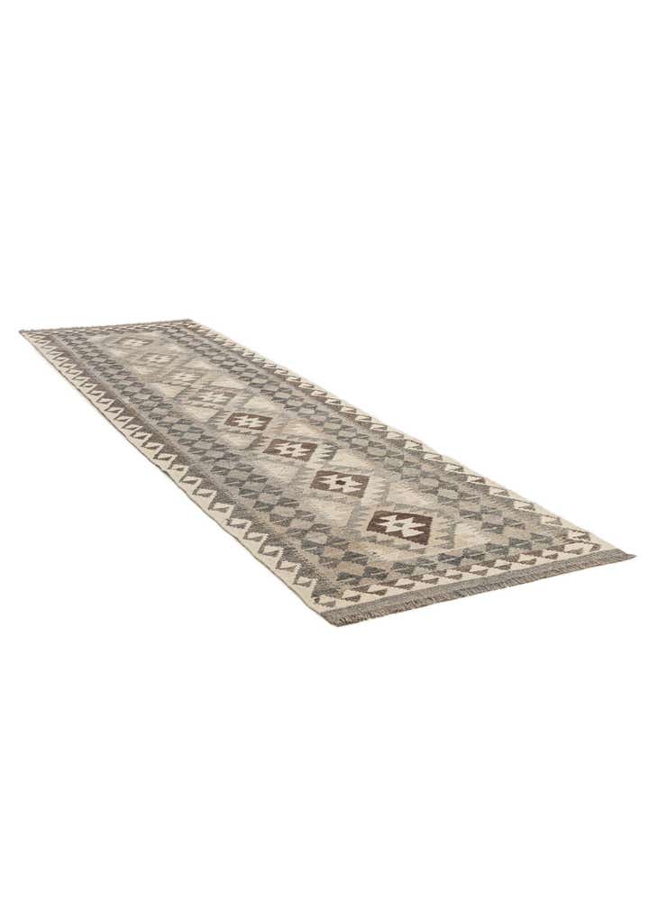 2' 7 x 9' 7 Hand Woven Kilim Maymana Wool Runner Rug