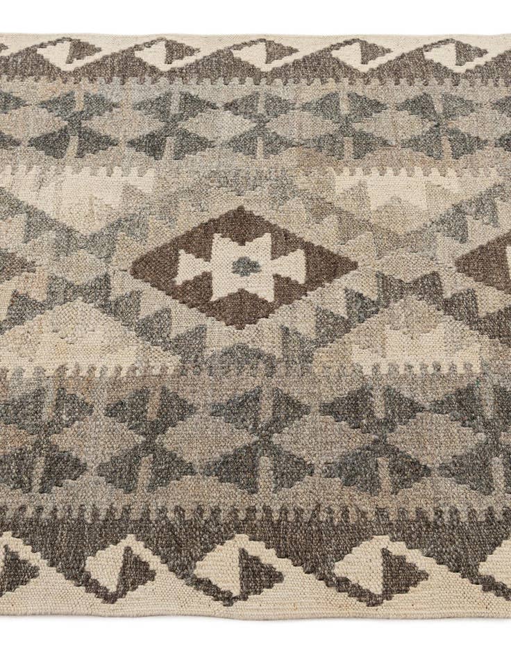 Detail image of 2' 7 x 9' 7 Hand Woven Kilim Maymana Wool Runner Rug