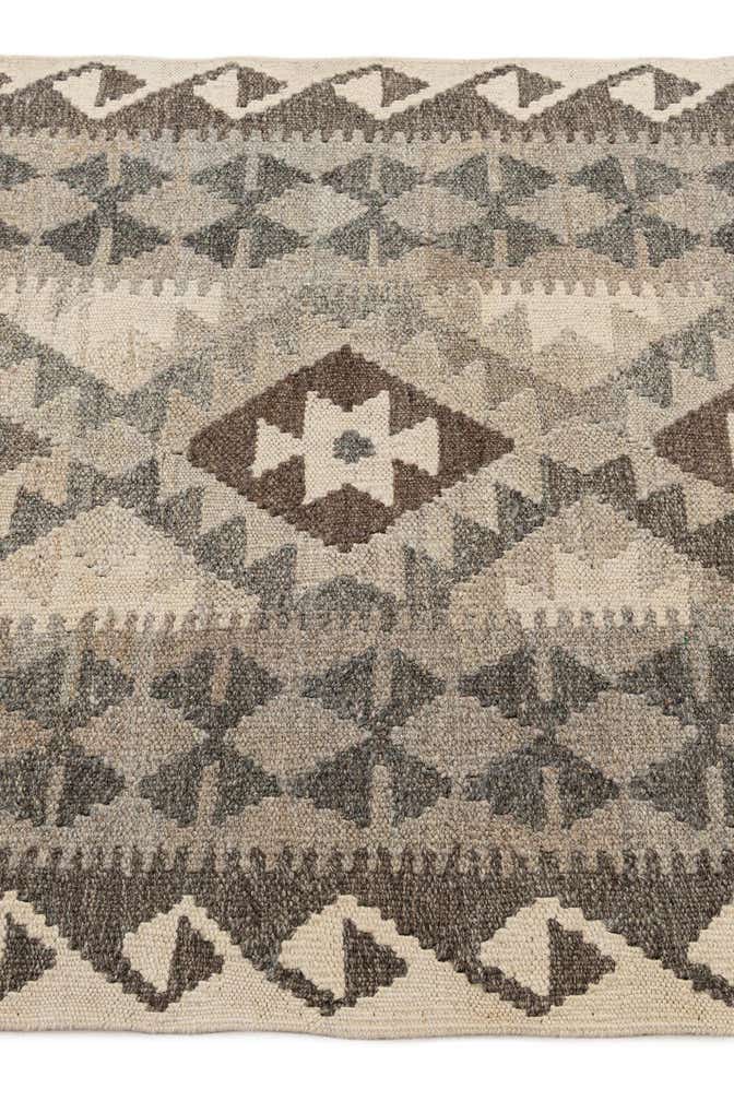 2' 7 x 9' 7 Hand Woven Kilim Maymana Wool Runner Rug