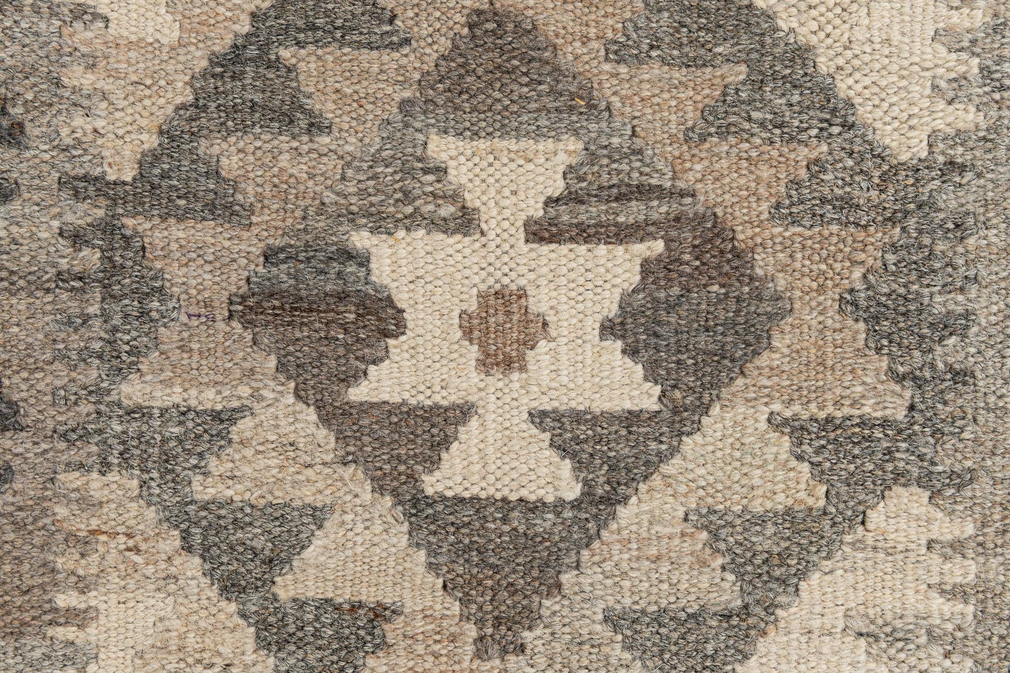 2' 7 x 9' 7 Hand Woven Kilim Maymana Wool Runner Rug