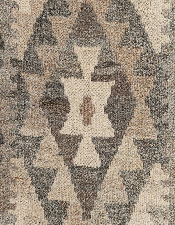 Detail image of 2' 7 x 9' 7  Hand Woven Kilim Maymana Wool Runner Rug